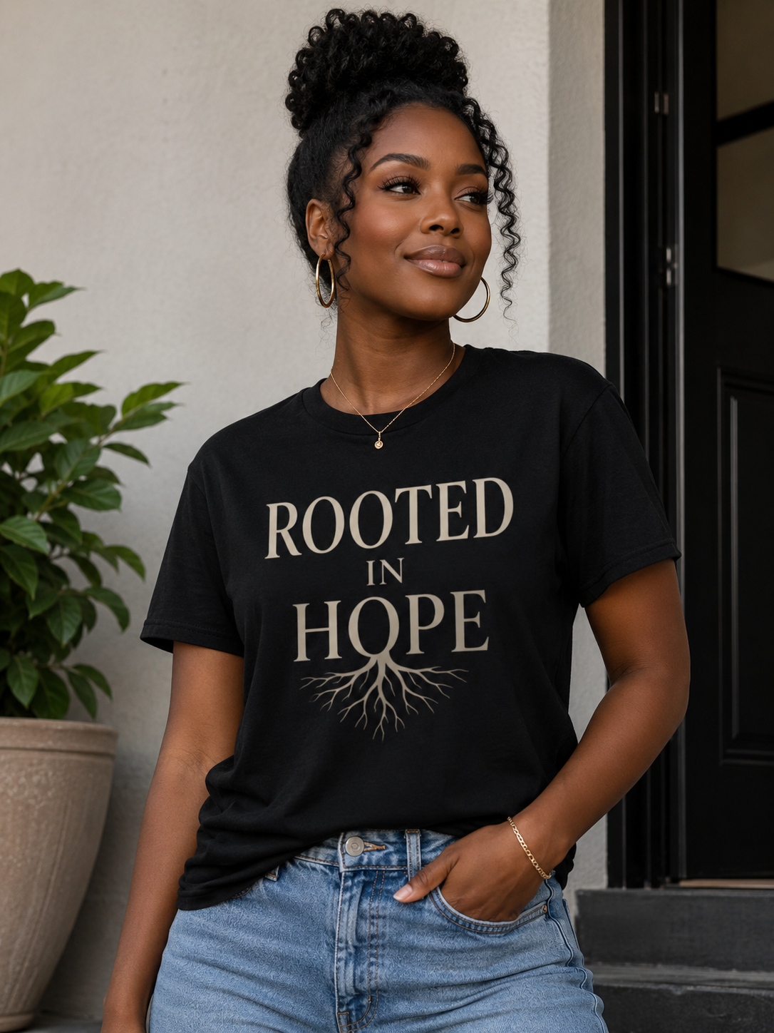 Rooted In Hope black shirt