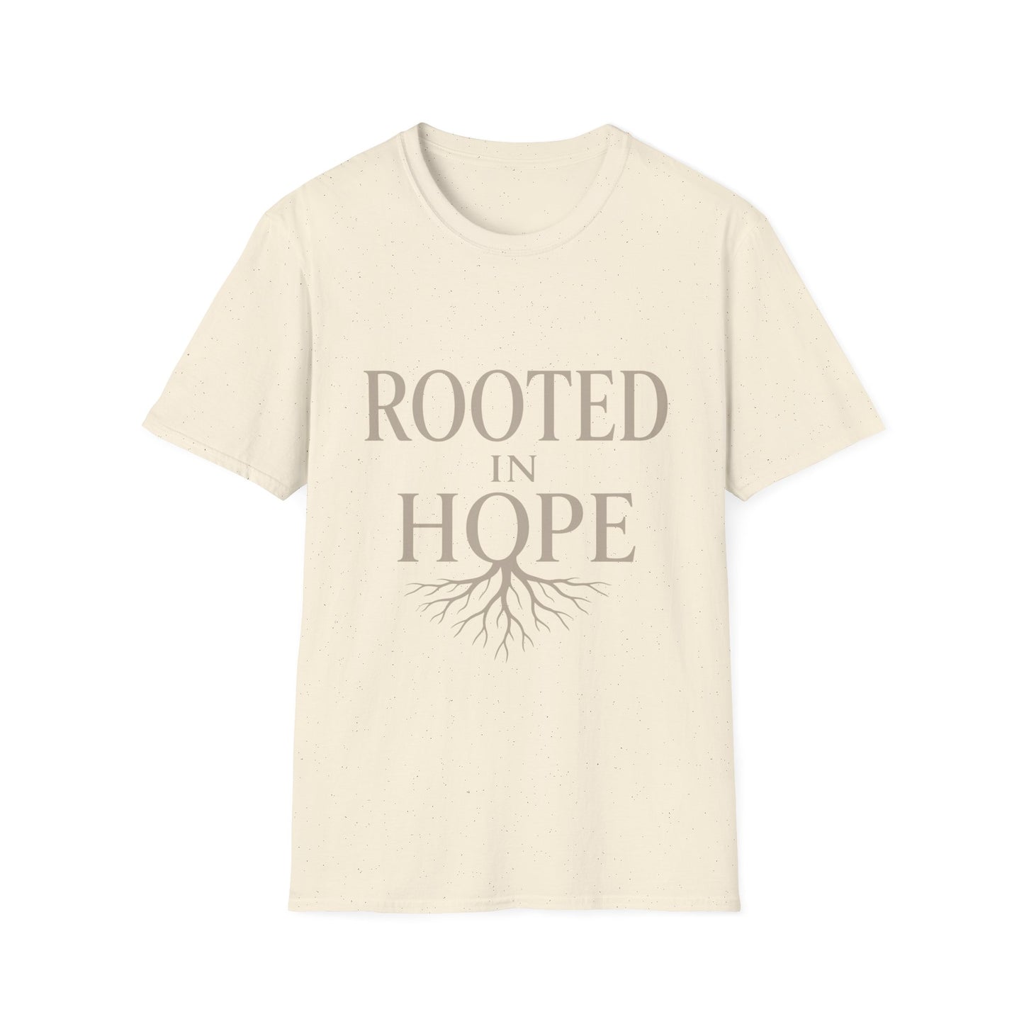 Rooted in Hope T-Shirt — Inspirational Faith Tee with Tree Roots