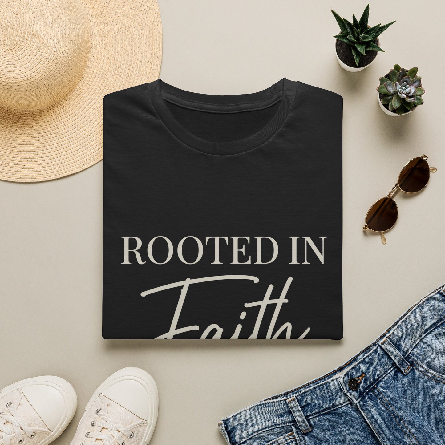 Rooted in Faith T-Shirt — Christian Inspirational Tee