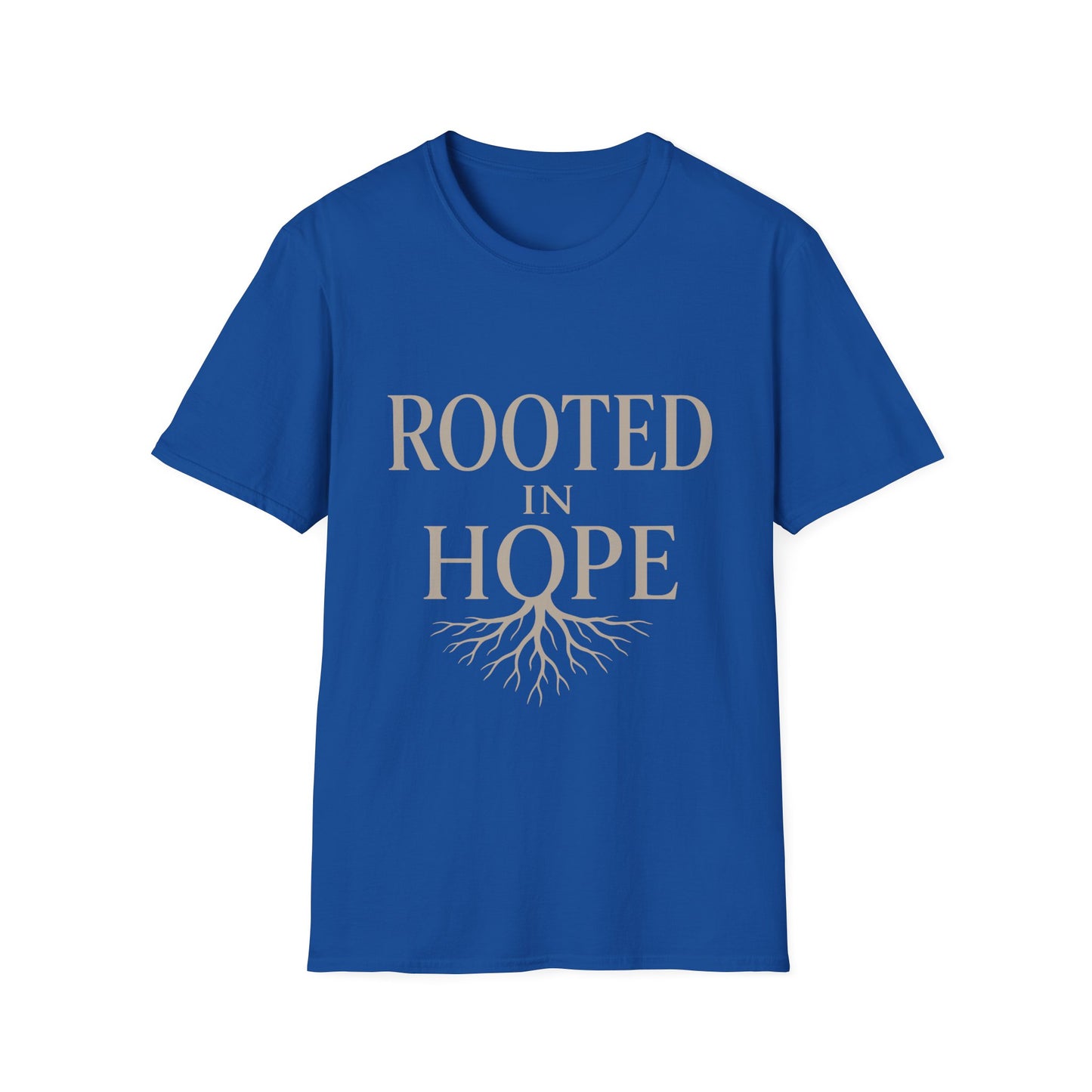Rooted in Hope T-Shirt — Inspirational Faith Tee with Tree Roots